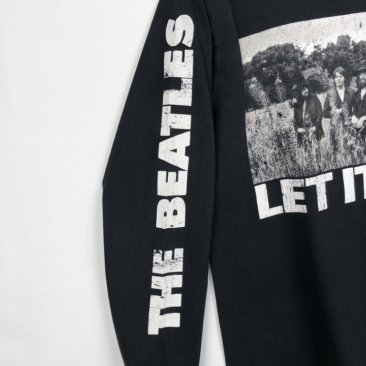 THE BEATLES Long-Sleeve T-Shirt (Men's Size S) cotton black type Vintage Second Hand