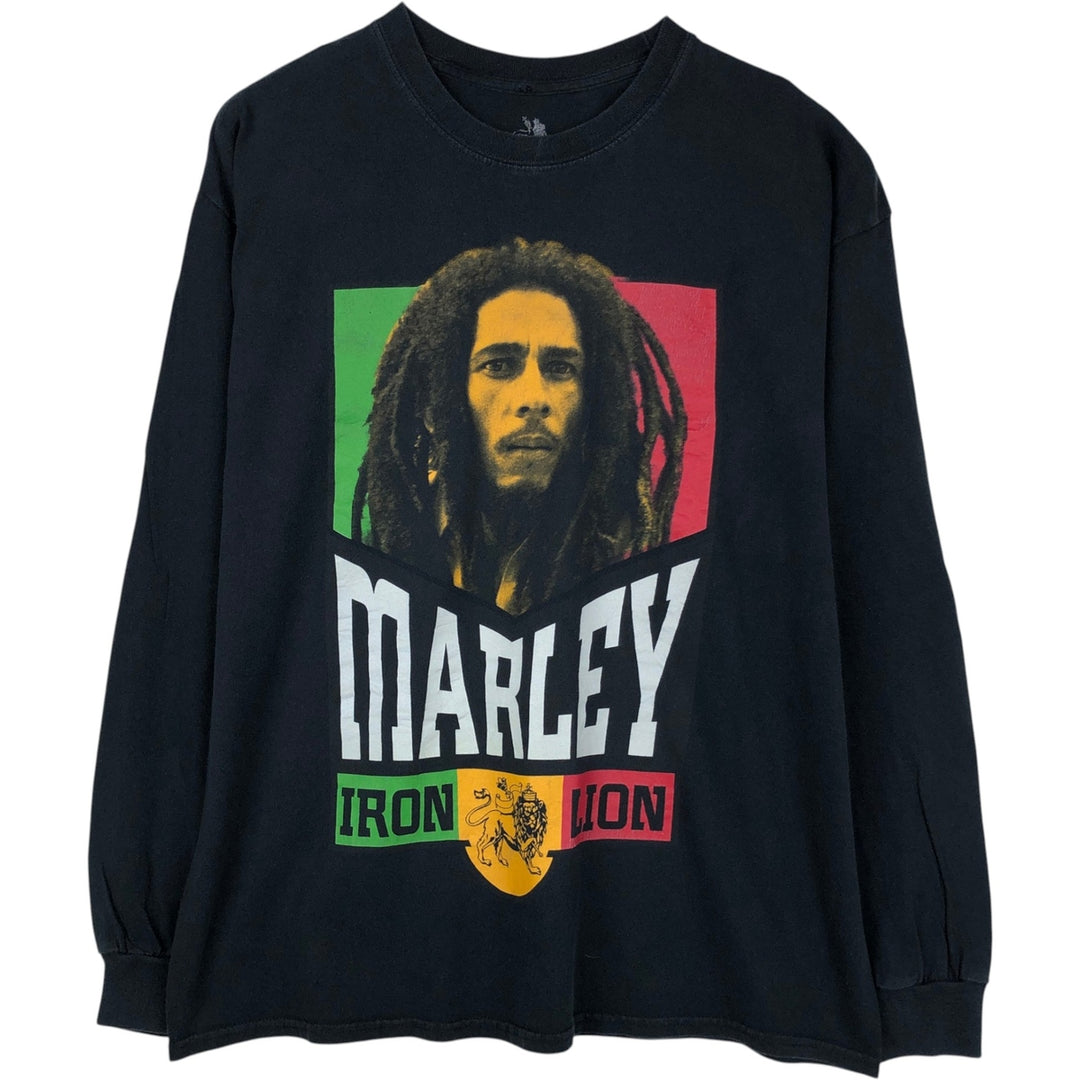 ZION BOB MARLEY Long-Sleeve Band T-Shirt (Men's XL equivalent) cotton black type Vintage Second Hand