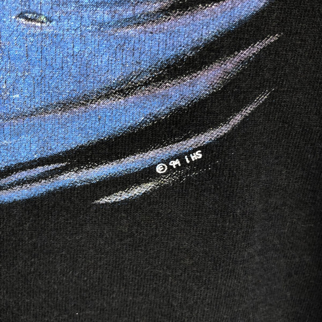 90'S Anvil Cotton Deluxe Snake Print Henley Neck Motorcycle Long-Sleeve T-Shirt, Made in USA, Men's XL Equivalent cotton black type Vintage Second Hand