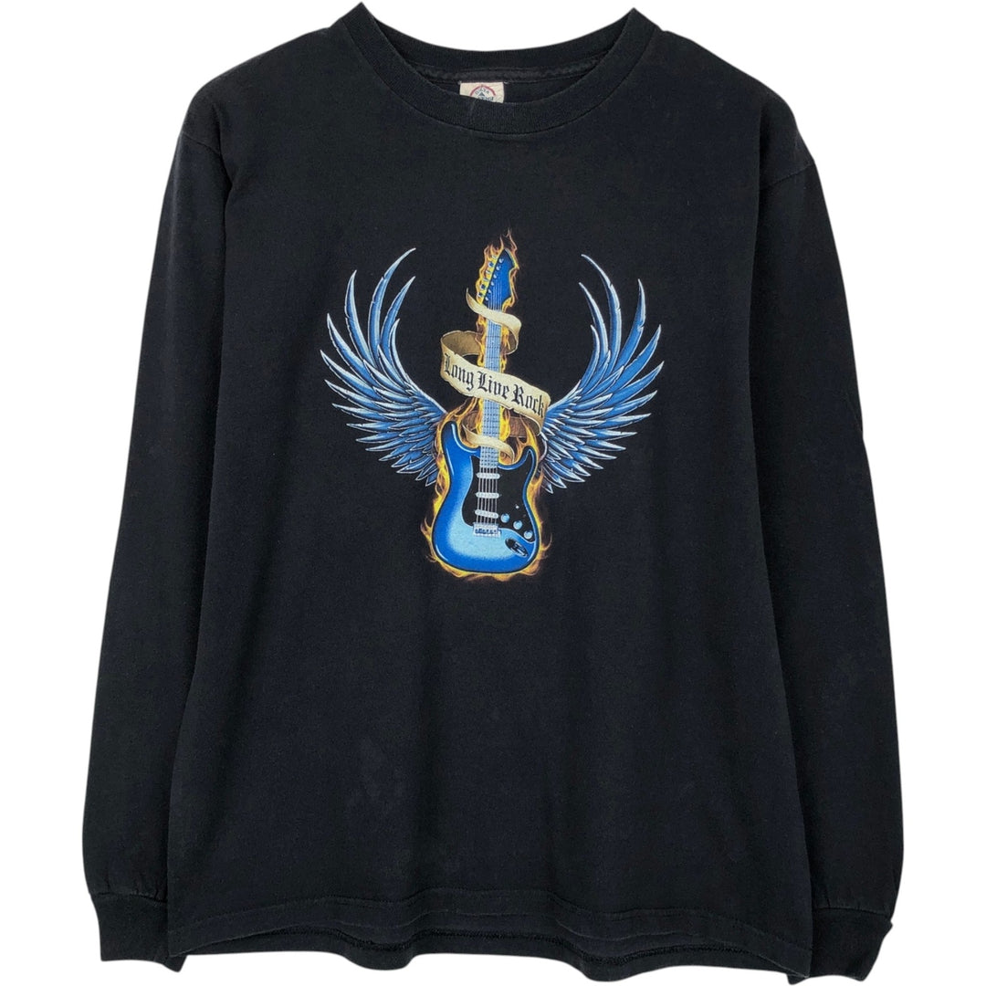 Delta Long-Sleeve T-Shirt (Men's Size M) cotton black type Vintage Second Hand