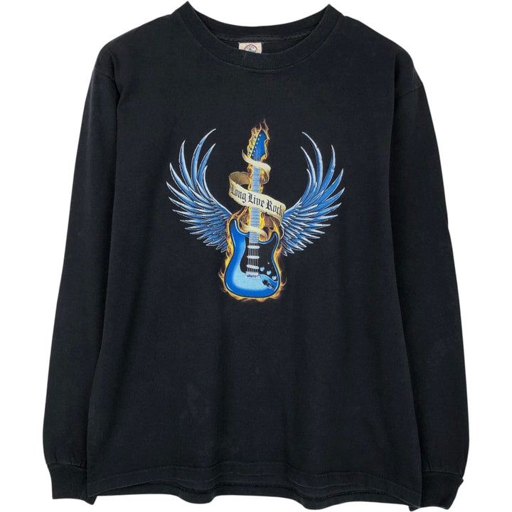Delta Long-Sleeve T-Shirt (Men's Size M) cotton black type Vintage Second Hand