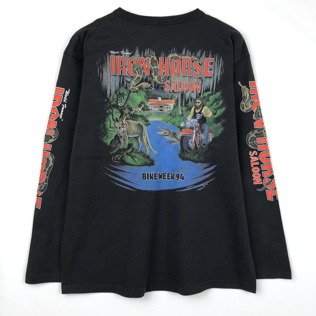 Delta Long-Sleeve T-Shirt (Men's Size M) cotton black type Vintage Second Hand