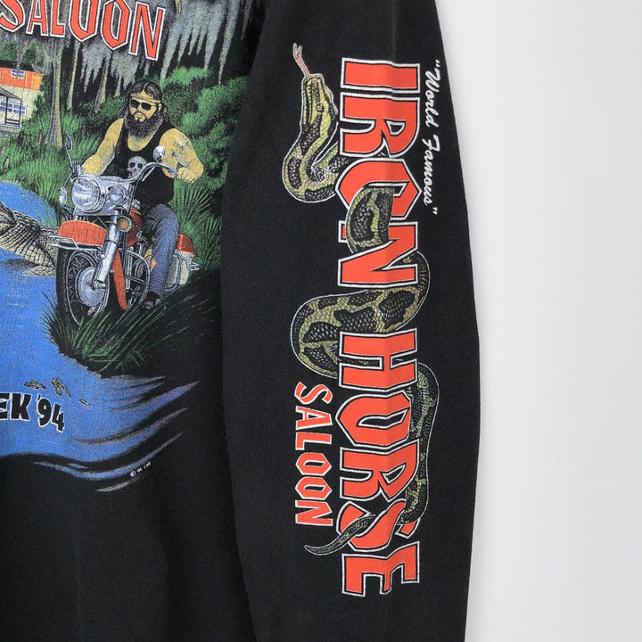 Delta Long-Sleeve T-Shirt (Men's Size M) cotton black type Vintage Second Hand