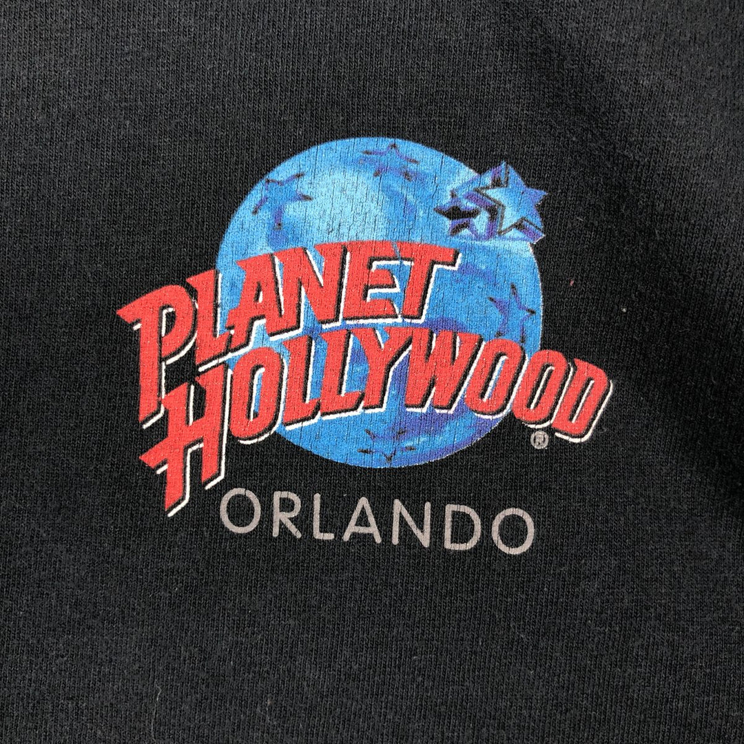 90'S Planet Hollywood Walt Disney World Resort Long-Sleeve T-Shirt, Men's Size M (approx.), Vintage cotton black type Vintage Second Hand
