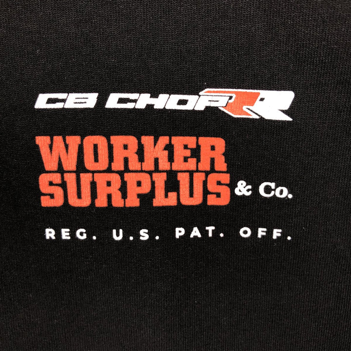 WORKER SURPLUS & Co. Motorcycle Long-Sleeve T-Shirt (Men's Size S) unclear black type Vintage Second Hand