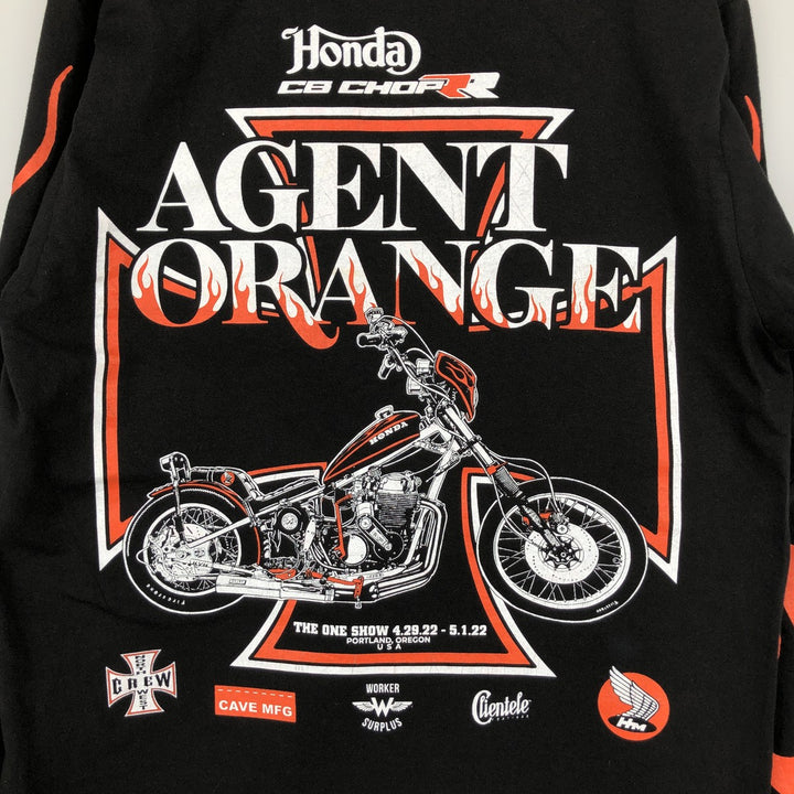 WORKER SURPLUS & Co. Motorcycle Long-Sleeve T-Shirt (Men's Size S) unclear black type Vintage Second Hand