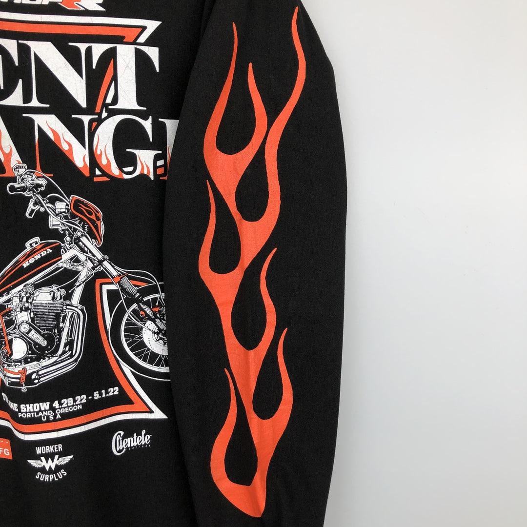 WORKER SURPLUS & Co. Motorcycle Long-Sleeve T-Shirt (Men's Size S) unclear black type Vintage Second Hand