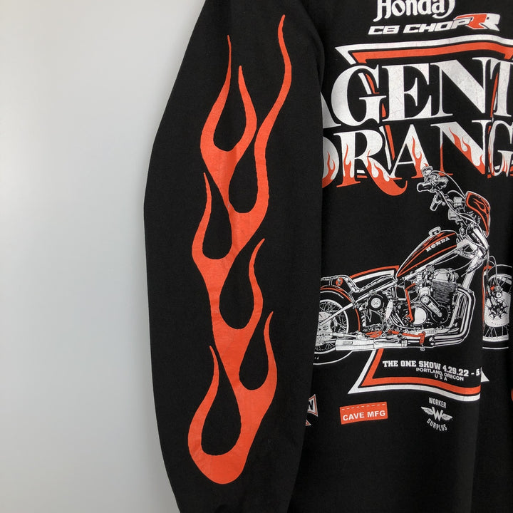 WORKER SURPLUS & Co. Motorcycle Long-Sleeve T-Shirt (Men's Size S) unclear black type Vintage Second Hand