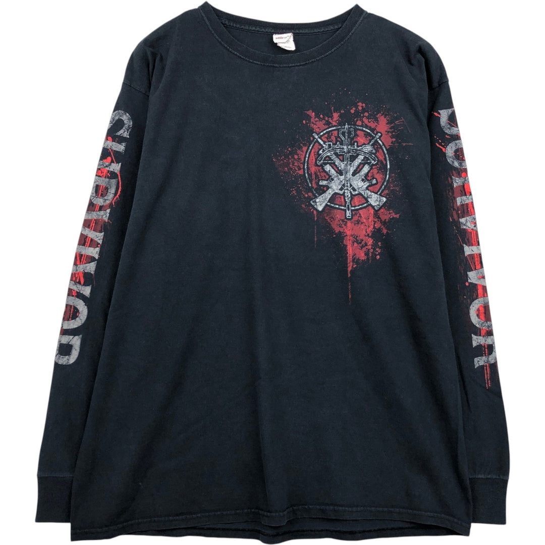 Jerzees THE WALKING DEAD Movie Long-Sleeve T-Shirt (Men's XL equivalent) cotton black type Vintage Second Hand