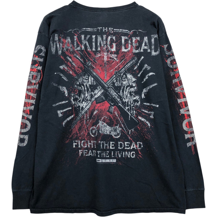 Jerzees THE WALKING DEAD Movie Long-Sleeve T-Shirt (Men's XL equivalent) cotton black type Vintage Second Hand