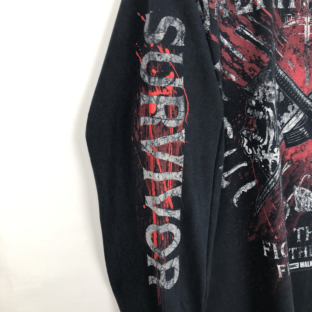 Jerzees THE WALKING DEAD Movie Long-Sleeve T-Shirt (Men's XL equivalent) cotton black type Vintage Second Hand