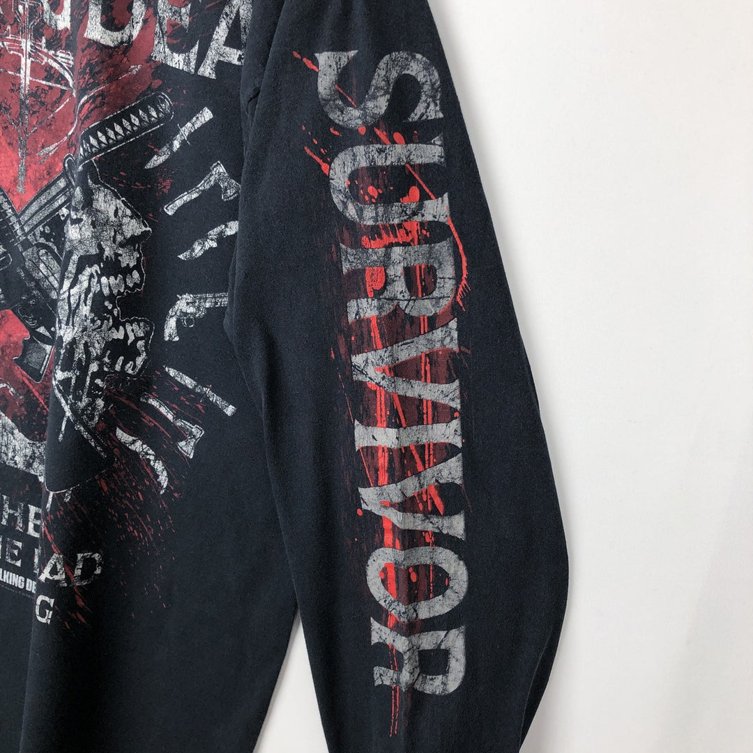 Jerzees THE WALKING DEAD Movie Long-Sleeve T-Shirt (Men's XL equivalent) cotton black type Vintage Second Hand