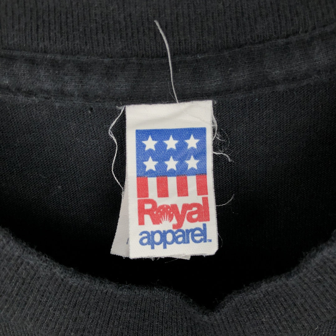 Royal Apparel PT TECH Advertising Long-Sleeve T-Shirt, Made in USA, Men's Size M (Equivalent), Vintage cotton black type Vintage Second Hand