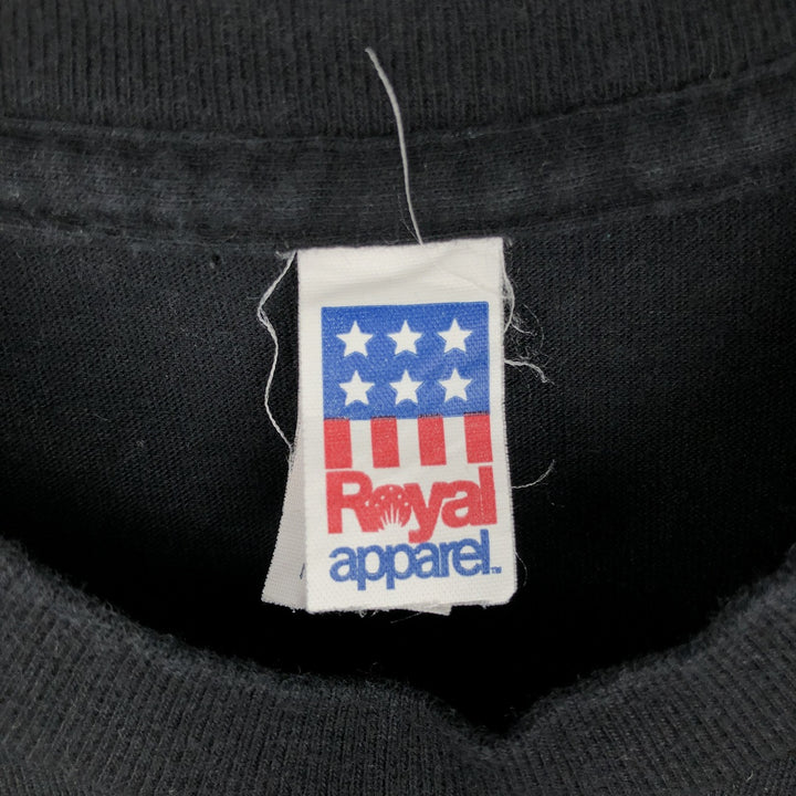 Royal Apparel PT TECH Advertising Long-Sleeve T-Shirt, Made in USA, Men's Size M (Equivalent), Vintage cotton black type Vintage Second Hand