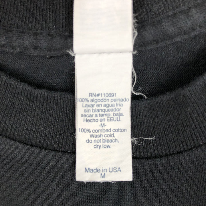 Royal Apparel PT TECH Advertising Long-Sleeve T-Shirt, Made in USA, Men's Size M (Equivalent), Vintage cotton black type Vintage Second Hand