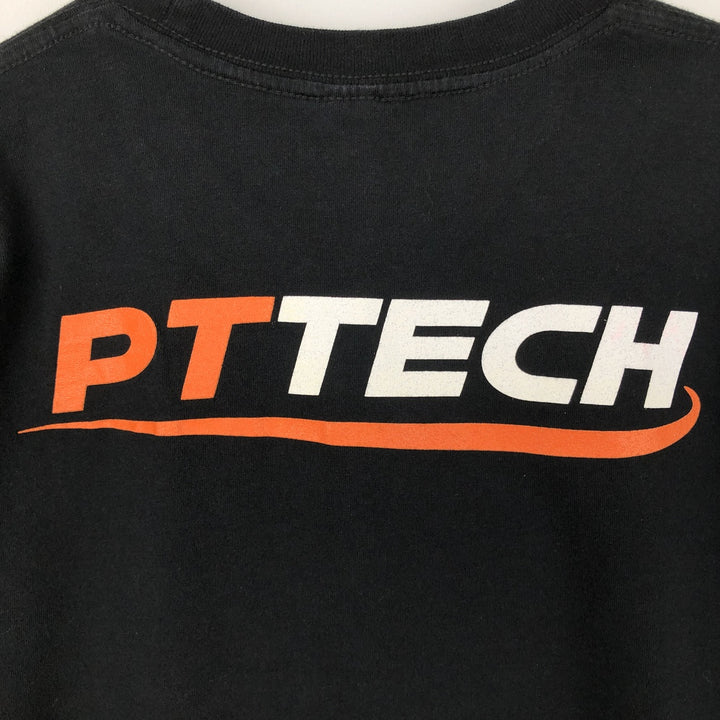 Royal Apparel PT TECH Advertising Long-Sleeve T-Shirt, Made in USA, Men's Size M (Equivalent), Vintage cotton black type Vintage Second Hand