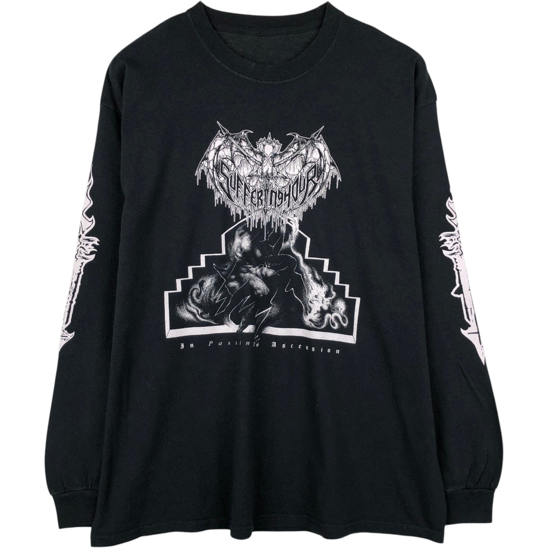 Suffering Hour Long-Sleeve T-Shirt (Men's Size L) unclear black type Vintage Second Hand