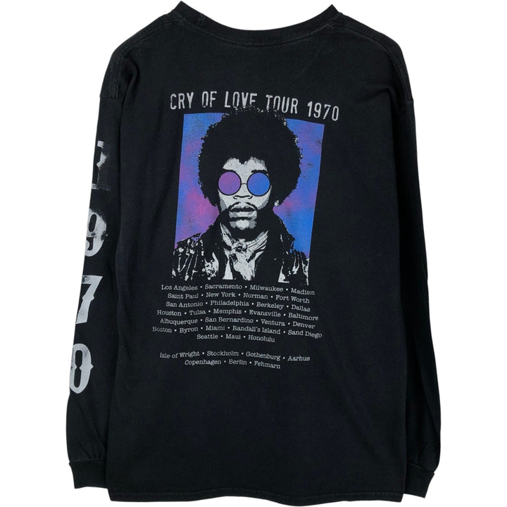 JIMI HENDRIX Long-Sleeve Band T-Shirt (Men's Size L) unclear black type Vintage Second Hand