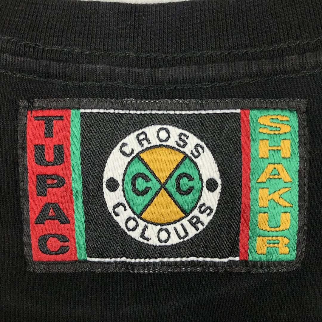 2pac Long-Sleeve Wrap T-Shirt (Men's Size M) cotton black type Vintage Second Hand