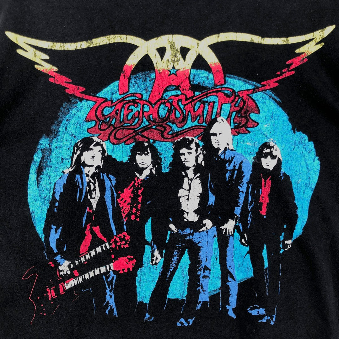 AEROSMITH Aerosmith Long-Sleeve Band T-Shirt (Men's Size L) unclear black type Vintage Second Hand