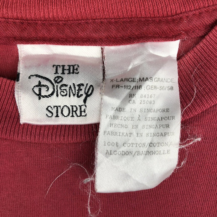 MICKEY MOUSE & DONALD DUCK Long-Sleeve T-Shirt (Men's XL equivalent) cotton burgundy type Vintage Second Hand