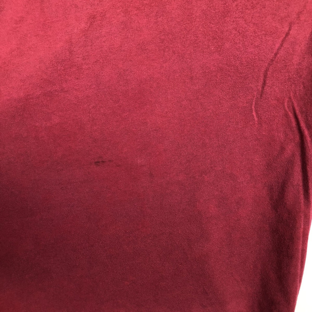 MICKEY MOUSE & DONALD DUCK Long-Sleeve T-Shirt (Men's XL equivalent) cotton burgundy type Vintage Second Hand