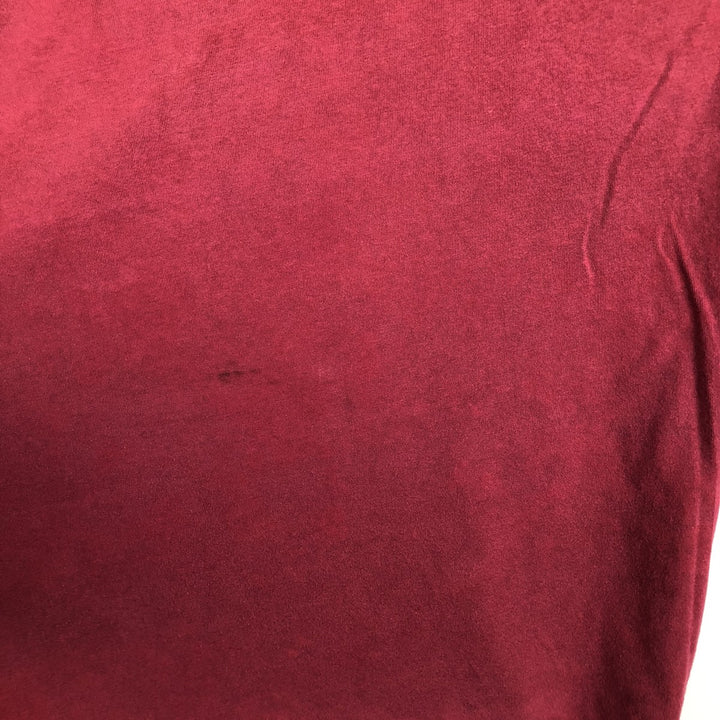 MICKEY MOUSE & DONALD DUCK Long-Sleeve T-Shirt (Men's XL equivalent) cotton burgundy type Vintage Second Hand