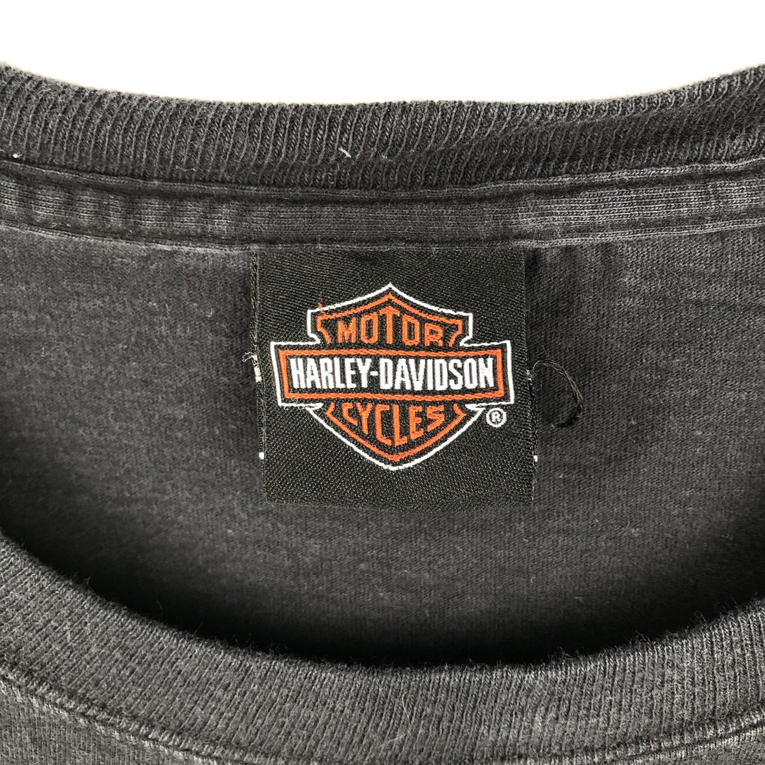 Harley-Davidson Motorcycle Long-Sleeve T-Shirt (Men's Size L) unclear black type Vintage Second Hand