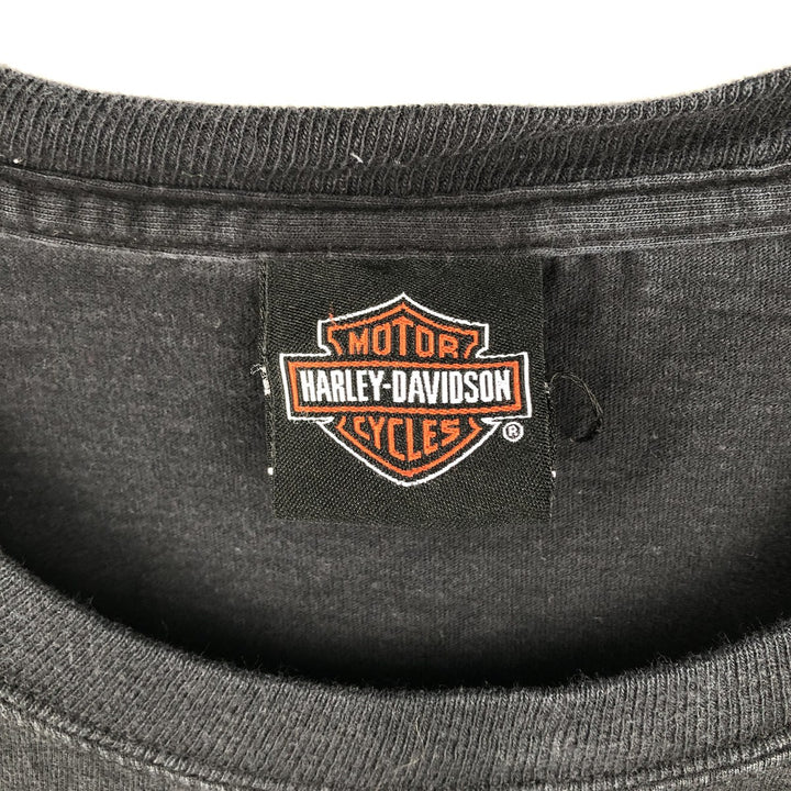 Harley-Davidson Motorcycle Long-Sleeve T-Shirt (Men's Size L) unclear black type Vintage Second Hand