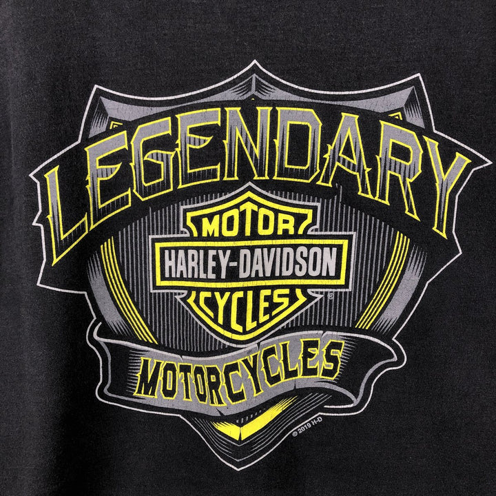 Harley-Davidson Motorcycle Long-Sleeve T-Shirt (Men's Size L) unclear black type Vintage Second Hand