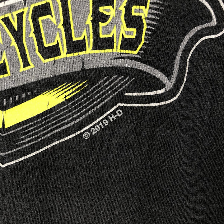 Harley-Davidson Motorcycle Long-Sleeve T-Shirt (Men's Size L) unclear black type Vintage Second Hand