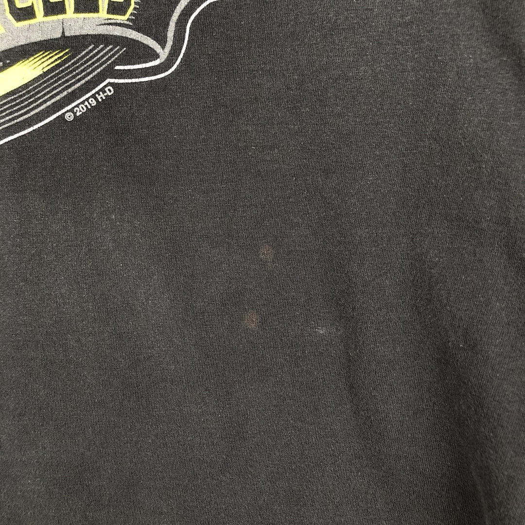 Harley-Davidson Motorcycle Long-Sleeve T-Shirt (Men's Size L) unclear black type Vintage Second Hand