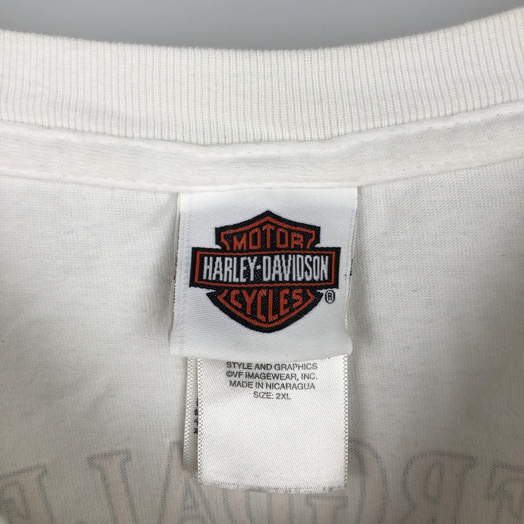 Harley-Davidson Eagle Pattern Motorcycle Long Sleeve T-Shirt, Men's XXL cotton white type Vintage Second Hand