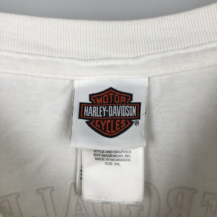 Harley-Davidson Eagle Pattern Motorcycle Long Sleeve T-Shirt, Men's XXL cotton white type Vintage Second Hand