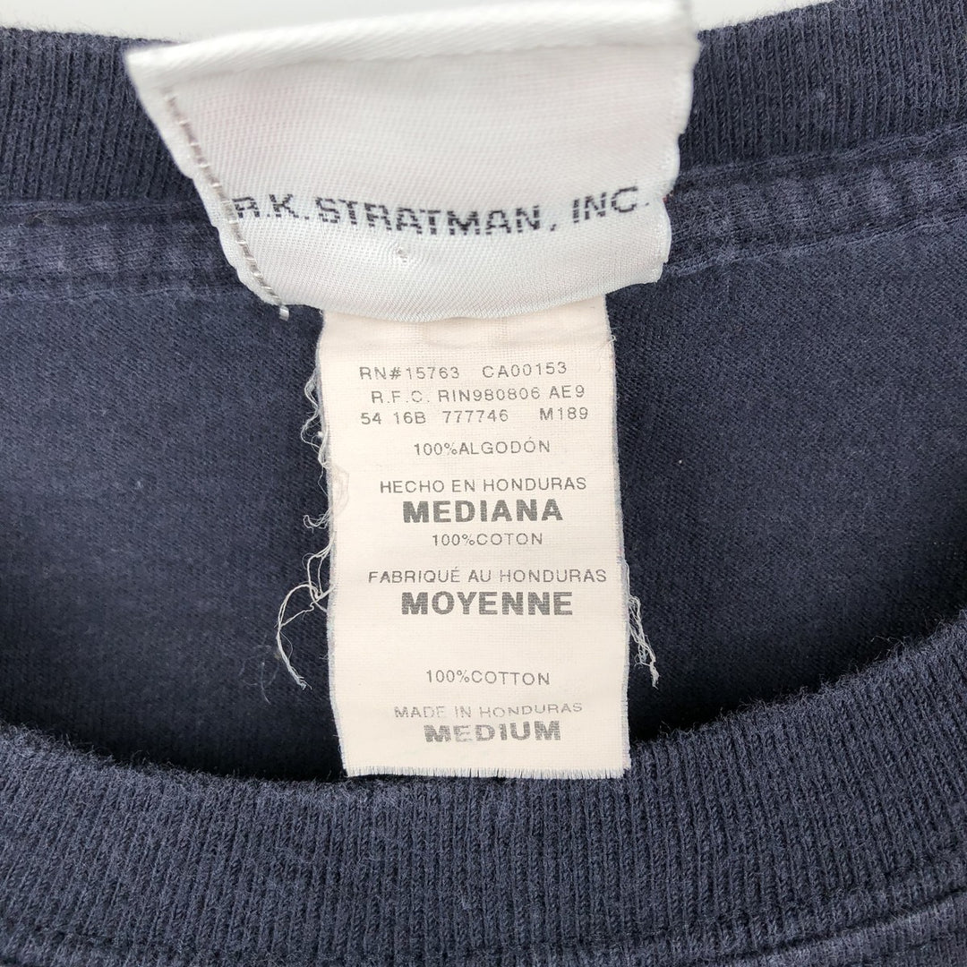 Harley-Davidson Motorcycle Long Sleeve T-Shirt, Men's Size Medium cotton navy blue type Vintage Second Hand