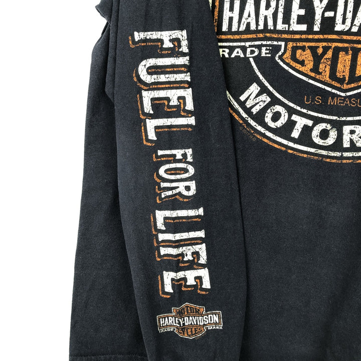 Harley-Davidson Motorcycle Long Sleeve T-Shirt, Men's Size Medium cotton navy blue type Vintage Second Hand