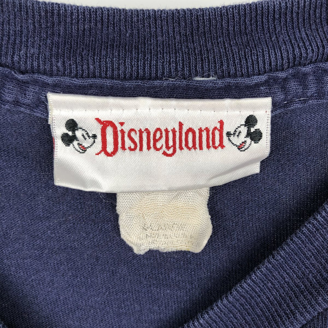 90'S Disneyland Tiger Character Print Long-Sleeve T-Shirt, Made in USA, Men's Size XL (Equivalent), Vintage cotton navy blue type Vintage Second Hand