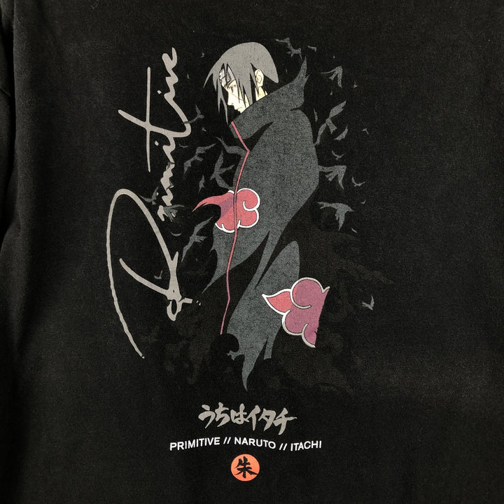 PRIMITIVE NARUTO SHIPPUDEN Uchiha Itachi Character Print Long-Sleeve T-Shirt (Men's XL equivalent) cotton black type Vintage Second Hand