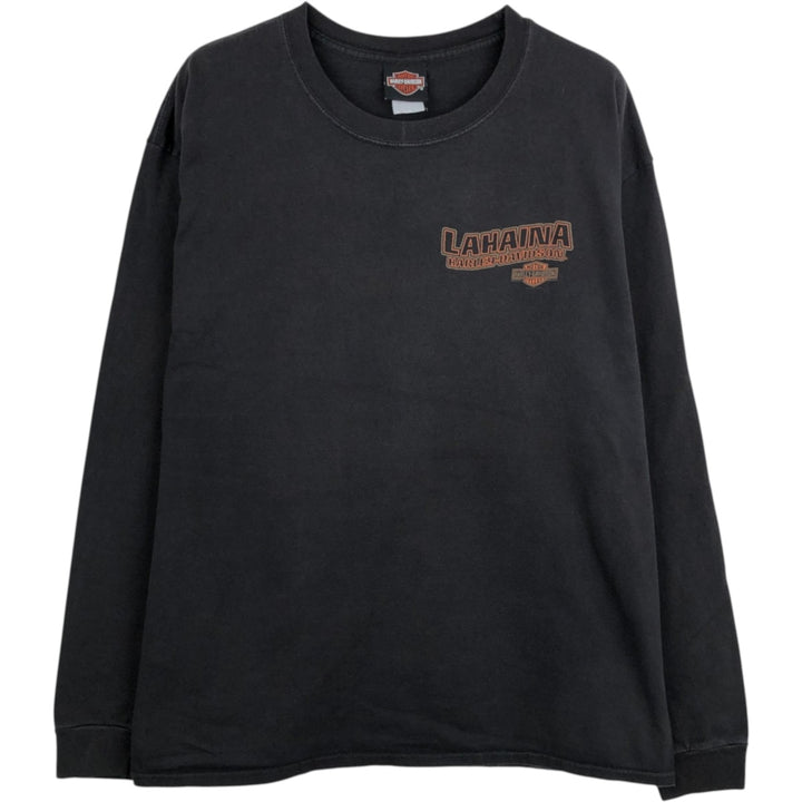 Harley-Davidson Motorcycle Long Sleeve T-Shirt, Men's Size XL unclear black type Vintage Second Hand