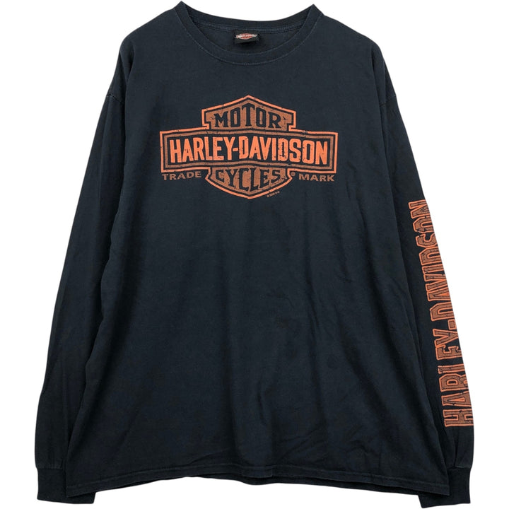 Harley-Davidson Motorcycle Long Sleeve T-Shirt, Men's Size L unclear black type Vintage Second Hand