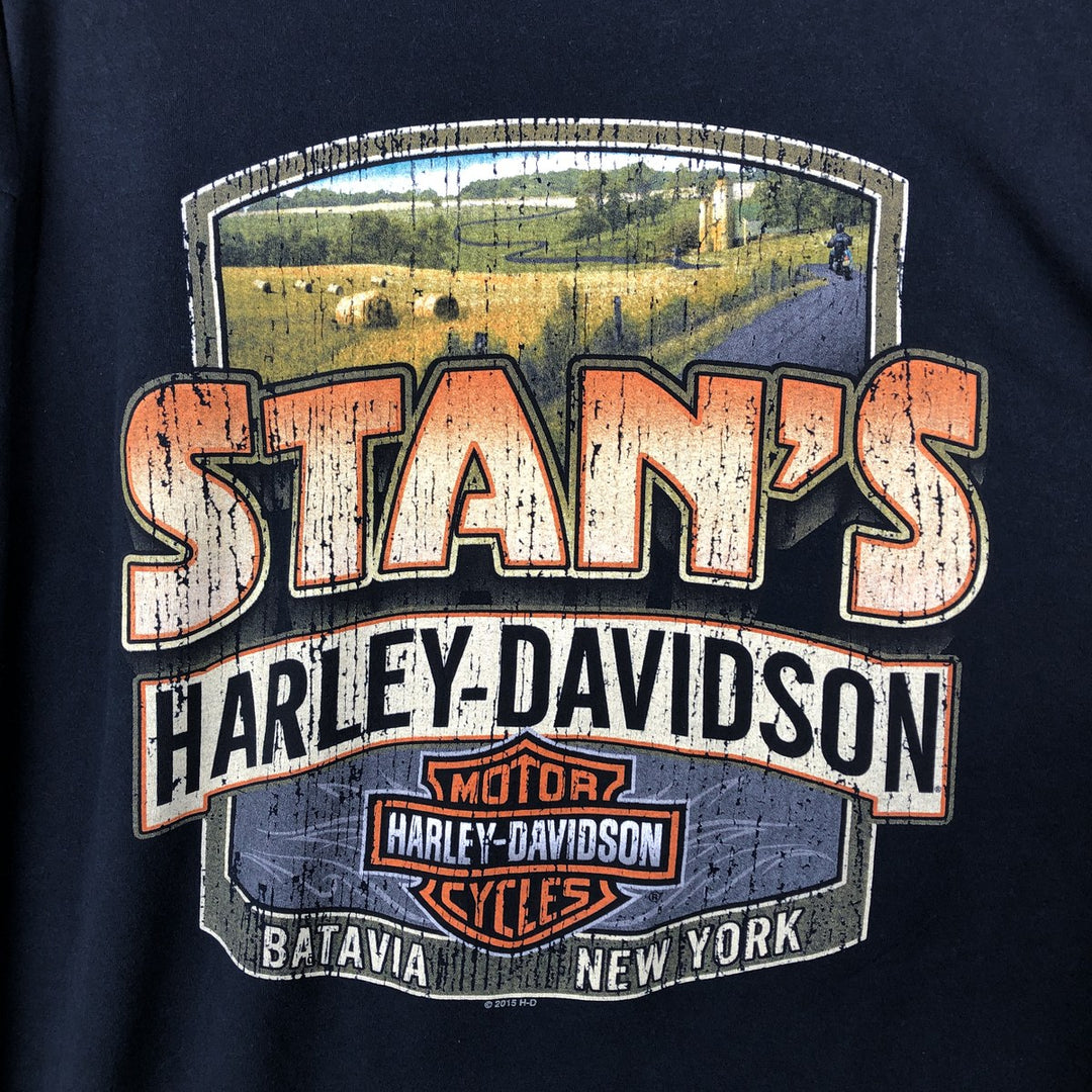 Harley-Davidson Motorcycle Long Sleeve T-Shirt, Men's Size L unclear black type Vintage Second Hand
