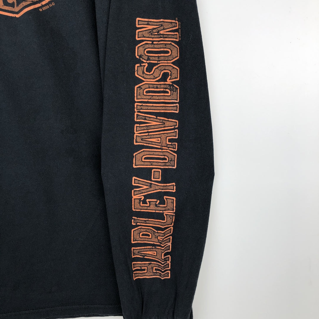 Harley-Davidson Motorcycle Long Sleeve T-Shirt, Men's Size L unclear black type Vintage Second Hand