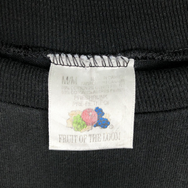90'S Fruit of the Loom Long-Sleeve T-Shirt, Men's Size M (Equivalent), Vintage cotton black type Vintage Second Hand