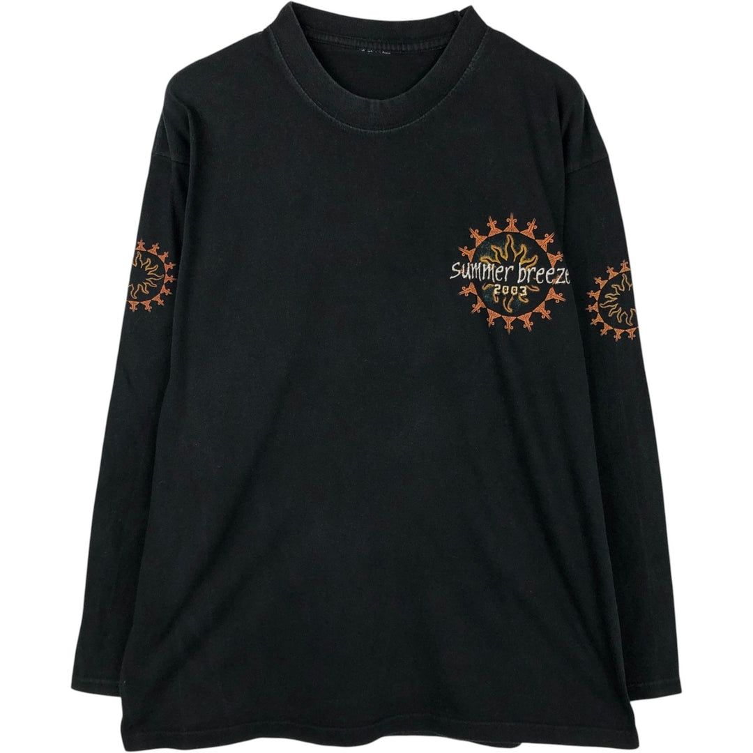 2000'S Summer Breeze Open Air Long-Sleeve Band T-Shirt (Men's Size L) unclear black type Vintage Second Hand