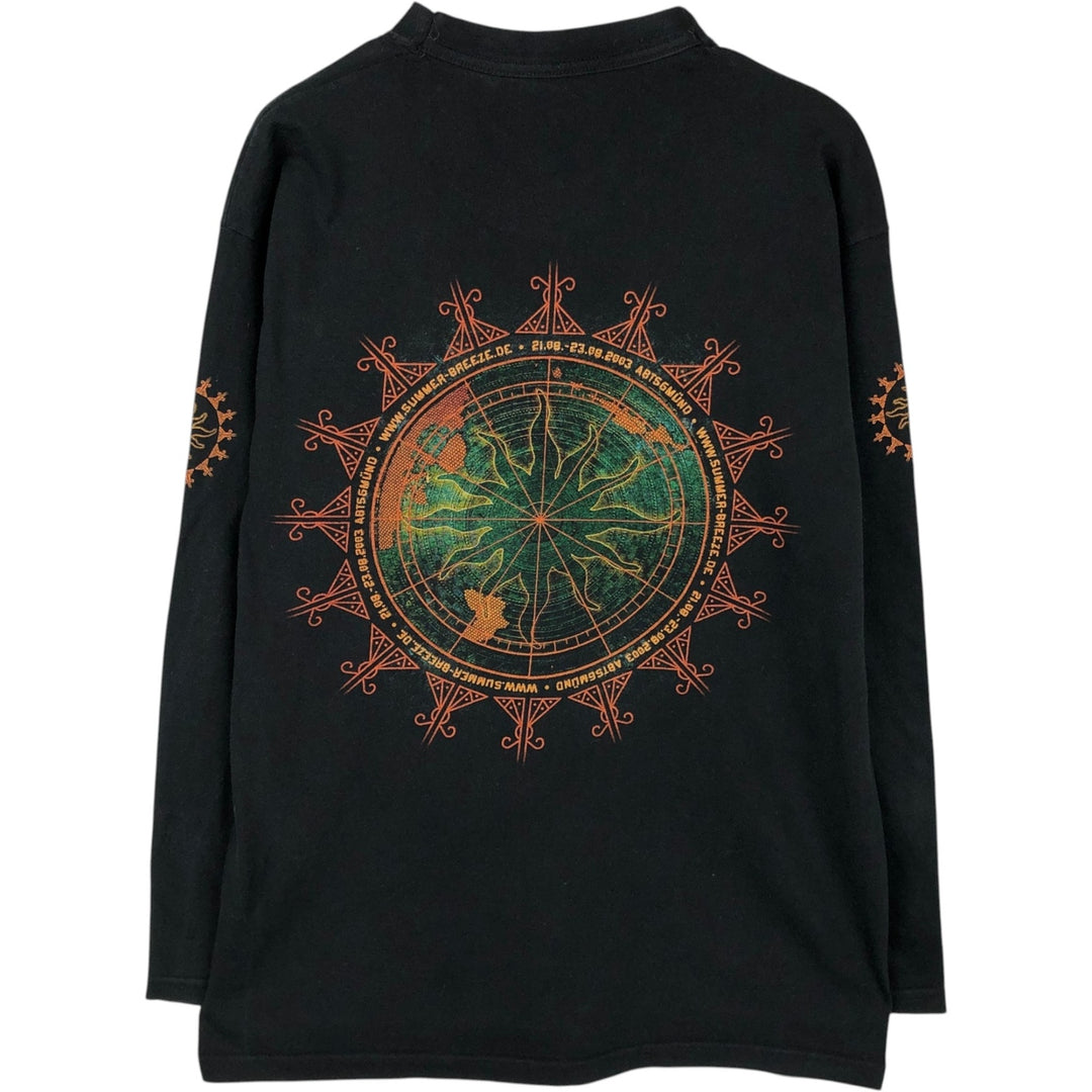 2000'S Summer Breeze Open Air Long-Sleeve Band T-Shirt (Men's Size L) unclear black type Vintage Second Hand