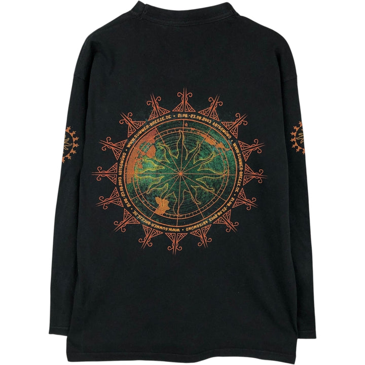 2000'S Summer Breeze Open Air Long-Sleeve Band T-Shirt (Men's Size L) unclear black type Vintage Second Hand