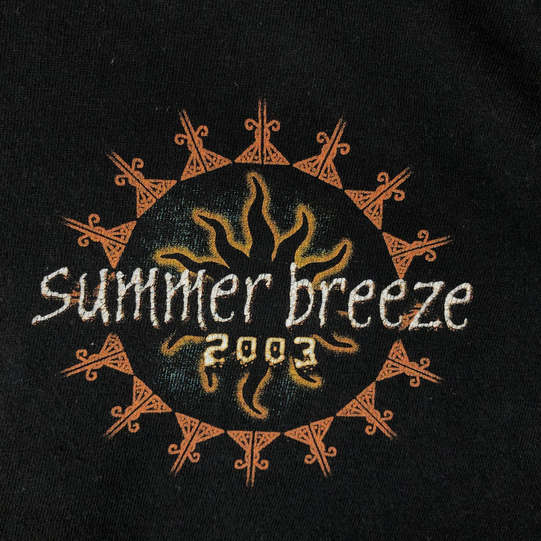 2000'S Summer Breeze Open Air Long-Sleeve Band T-Shirt (Men's Size L) unclear black type Vintage Second Hand