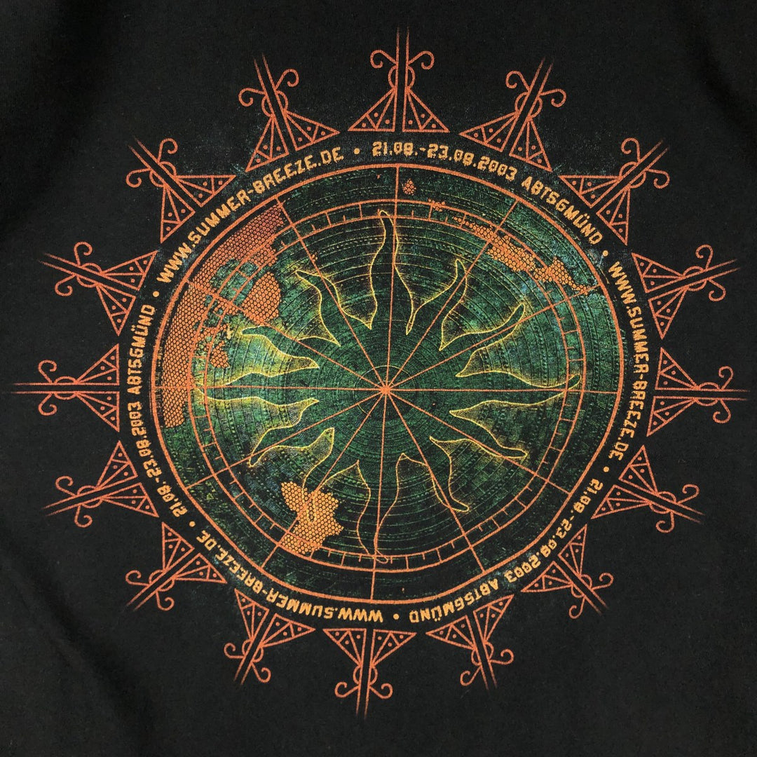 2000'S Summer Breeze Open Air Long-Sleeve Band T-Shirt (Men's Size L) unclear black type Vintage Second Hand