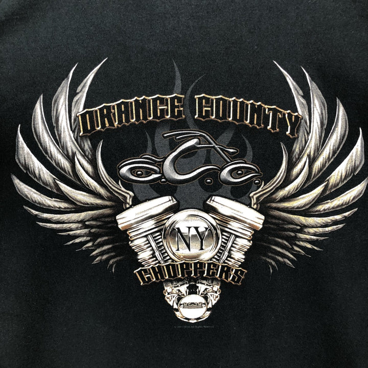 ORANGE COUNTY CHOPPERS Fire Pattern Motorcycle Long-Sleeve T-Shirt (Men's XL equivalent) cotton black type Vintage Second Hand