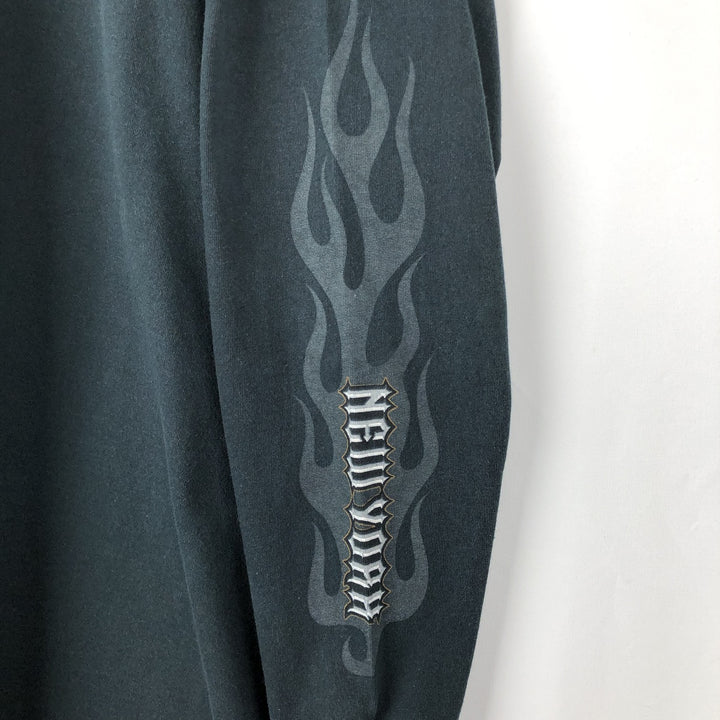 ORANGE COUNTY CHOPPERS Fire Pattern Motorcycle Long-Sleeve T-Shirt (Men's XL equivalent) cotton black type Vintage Second Hand